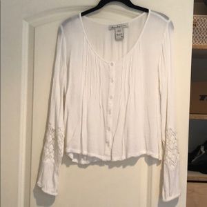 American Rag (Macy’s) White blouse w arm detailing